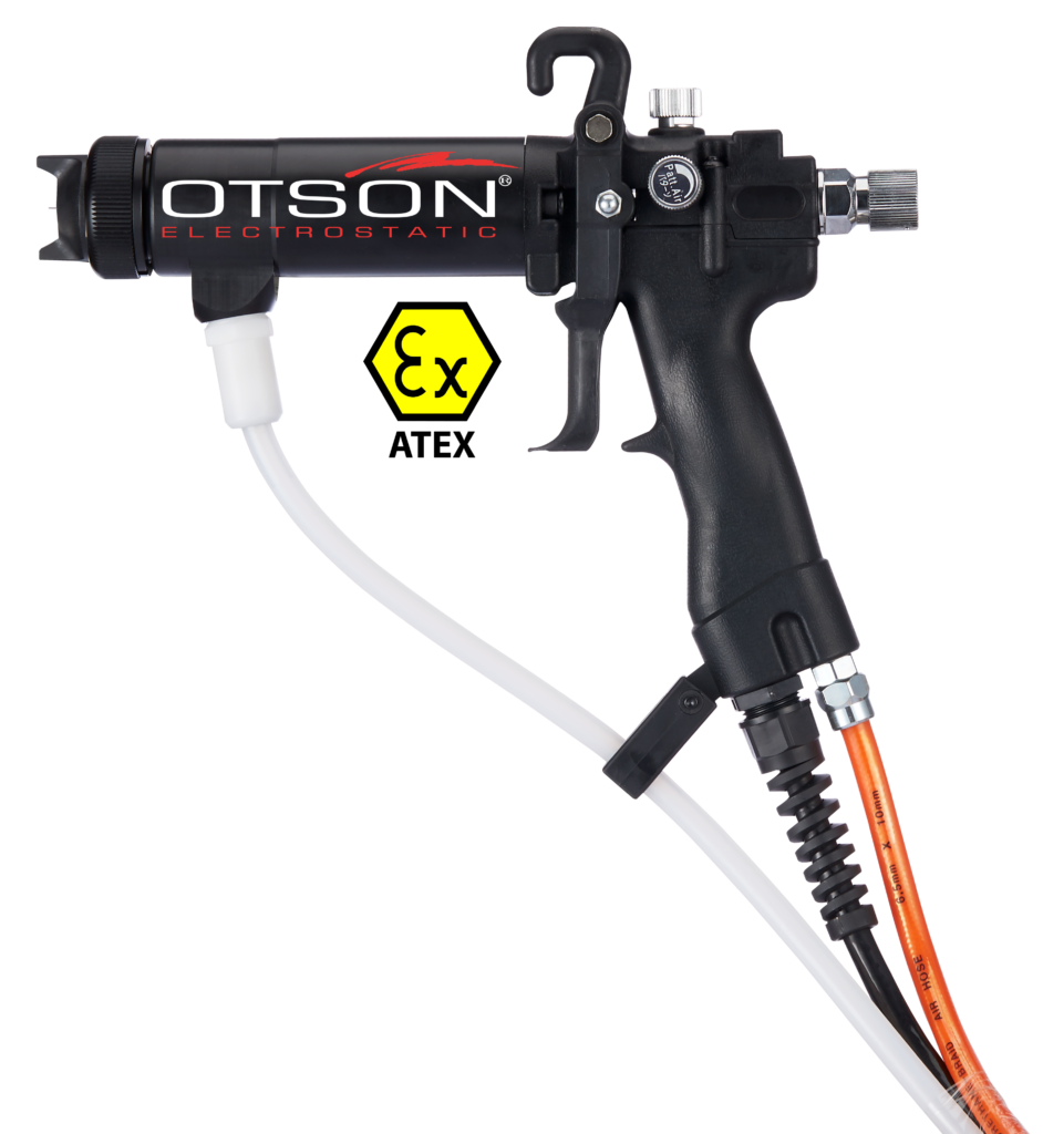 Electrostatic spray gun with Flat Nozzle